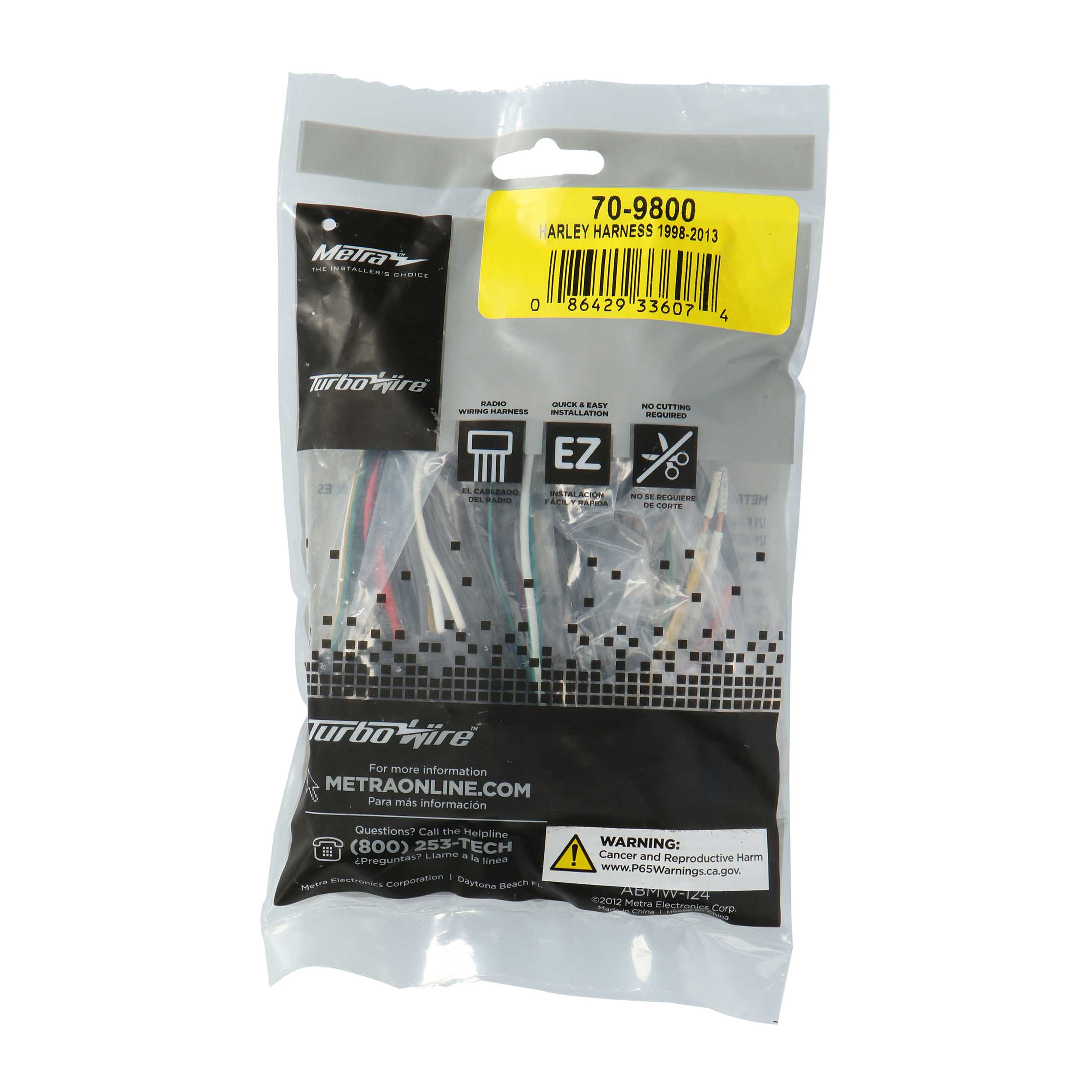 Radio Replacement Harness - Fits Harley-Davidson 1998-2013