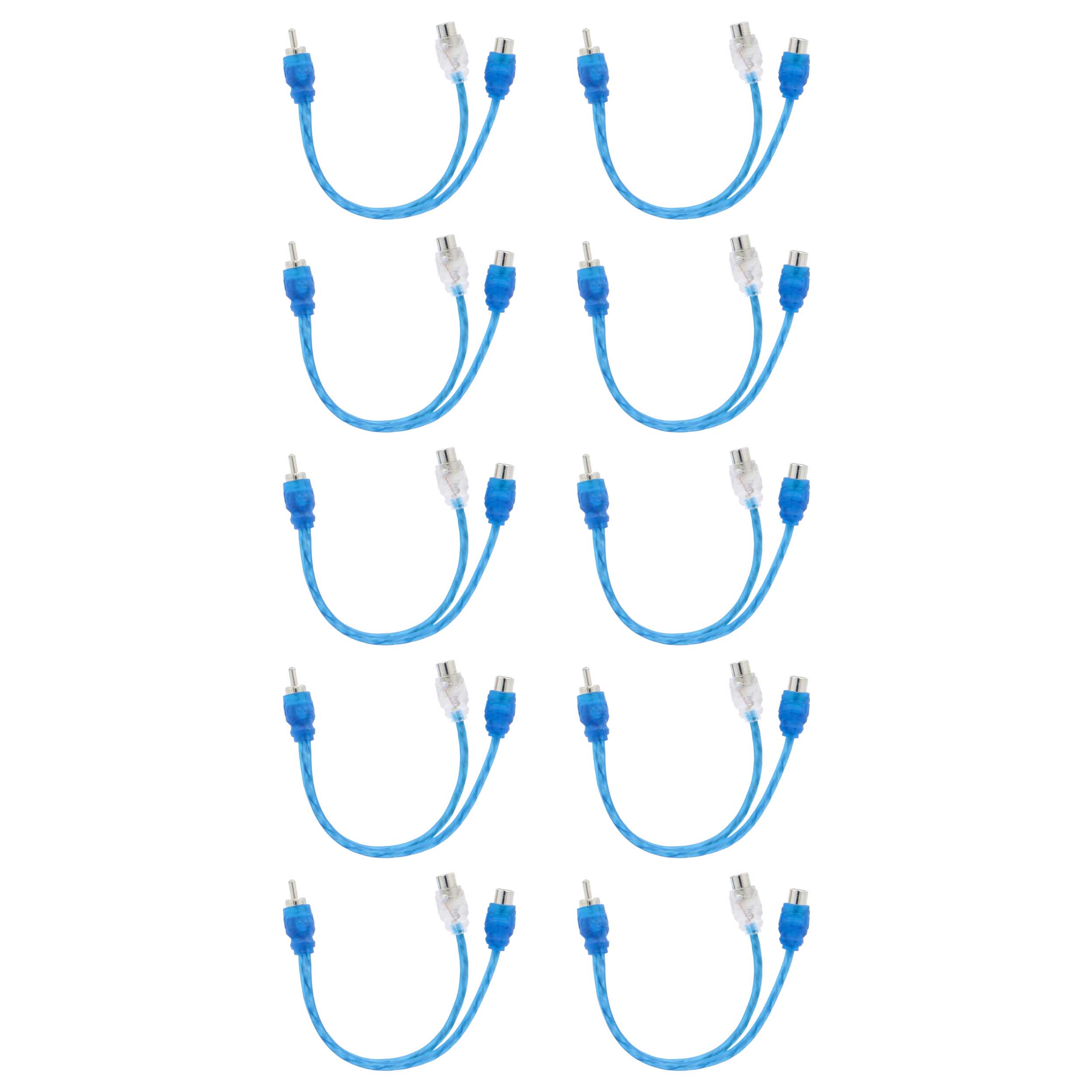 R2 Bulk Series RCA Y Cable | 1 Male to 2 Female | 9 in. | 10 Pack