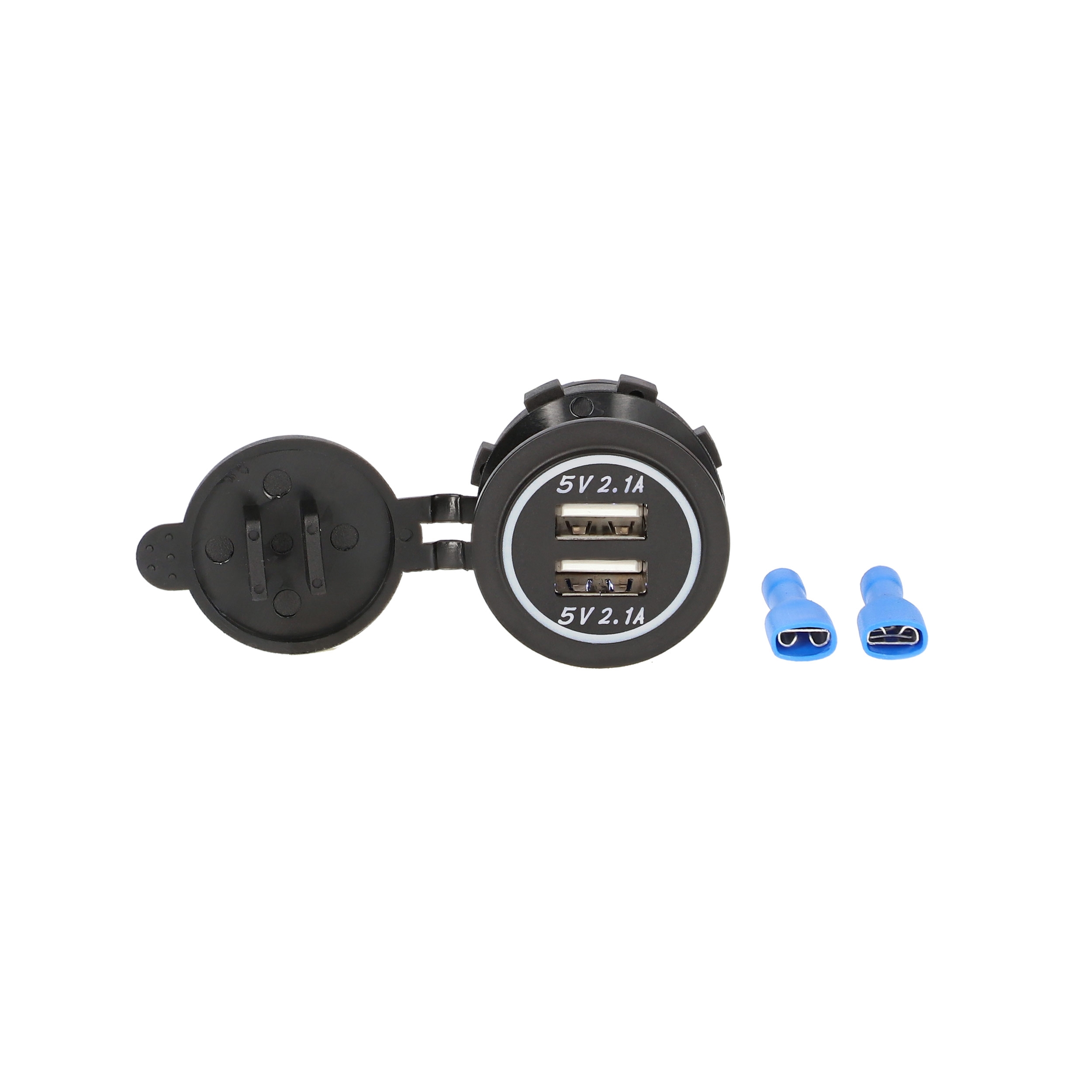 Dual USB Charger 4.2 Amp Flush Mount - White - Retail Pack