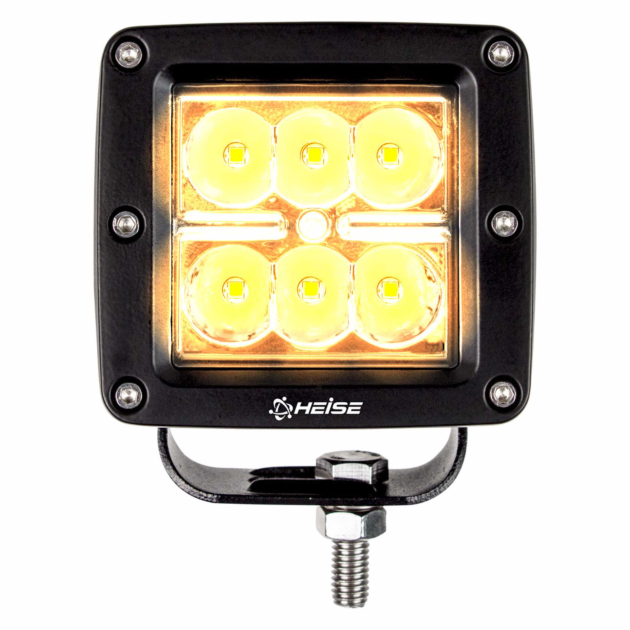 Amber Cube Spot Light - 3 Inch, 6 LED