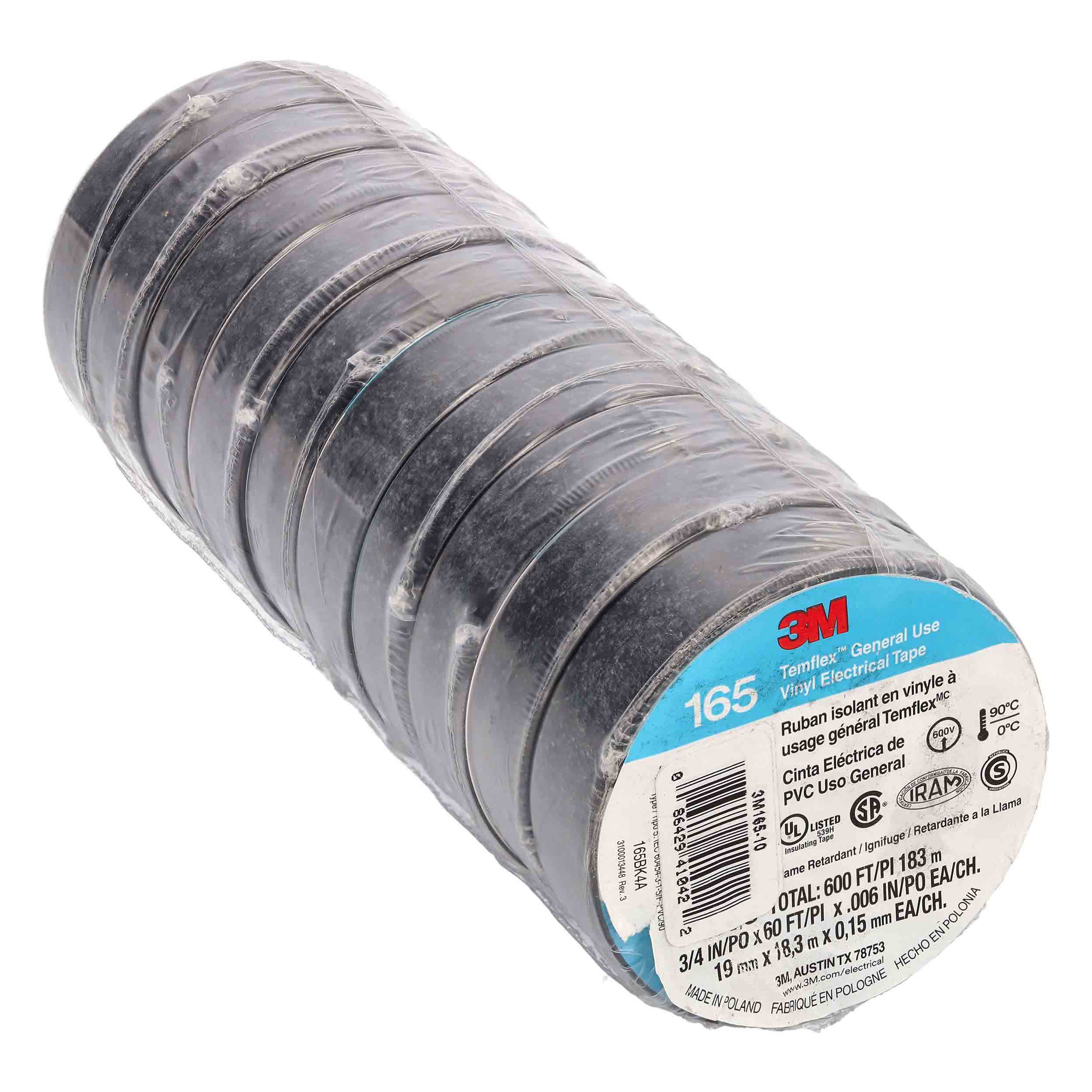 3M165 VINYL TAPE 10PK 3/4 INCH X 60 FT .006 IN/PO