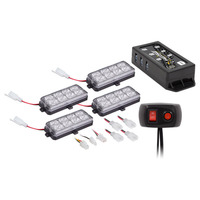 White Grille Strobe Kit - 8 LED, 4-Pack