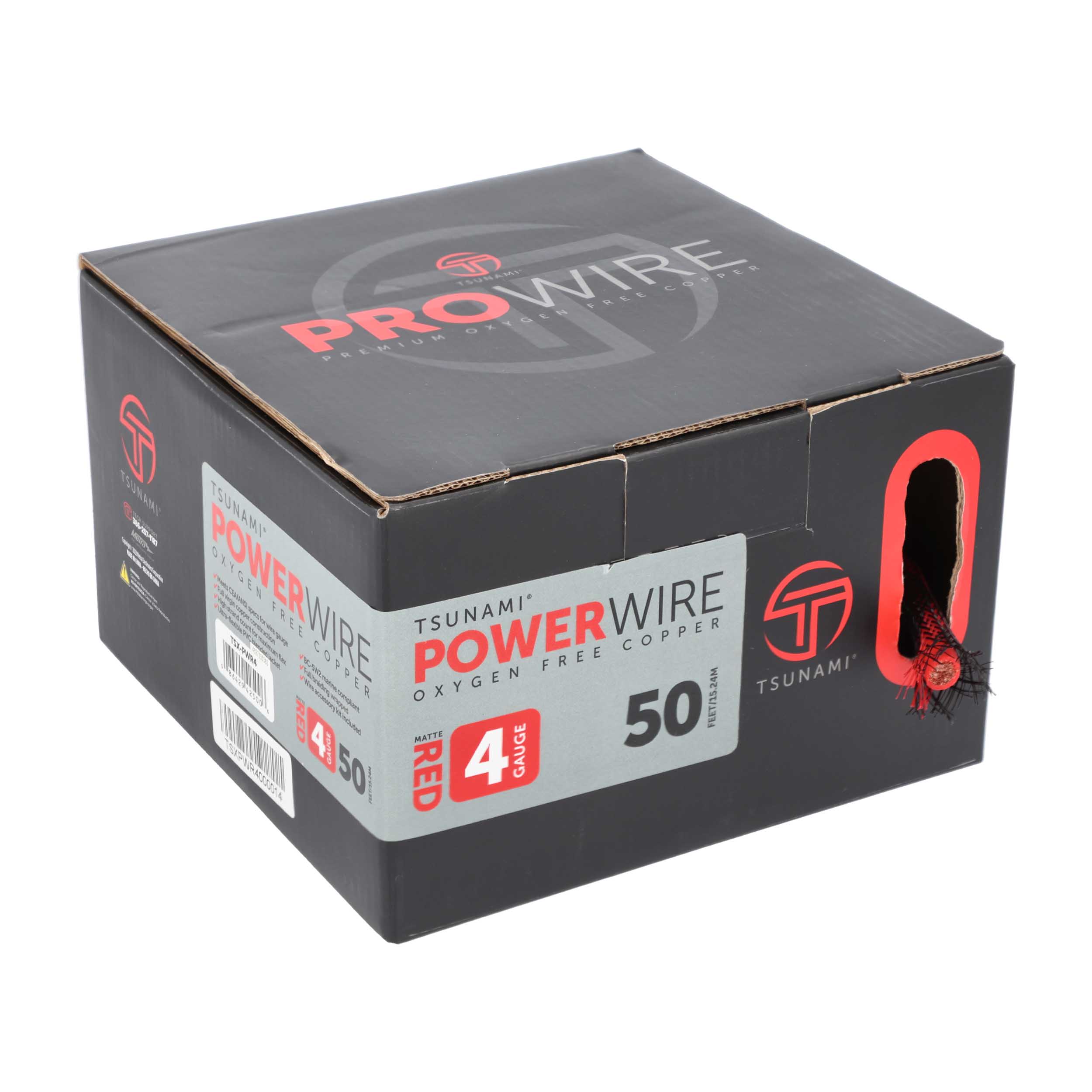 50Ft Spool Red 4ga w/Acc Kit