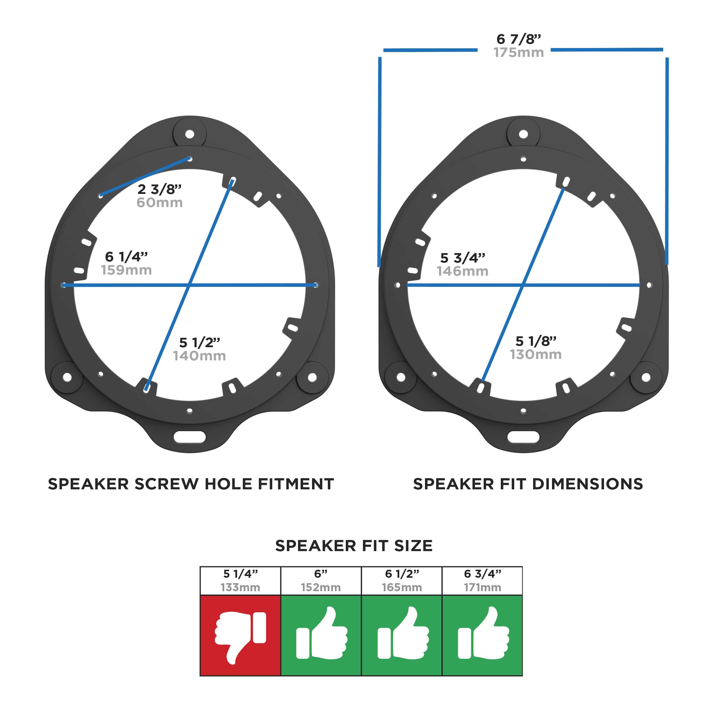 Speaker Adapter Plates - Fits Audi 2018-2024