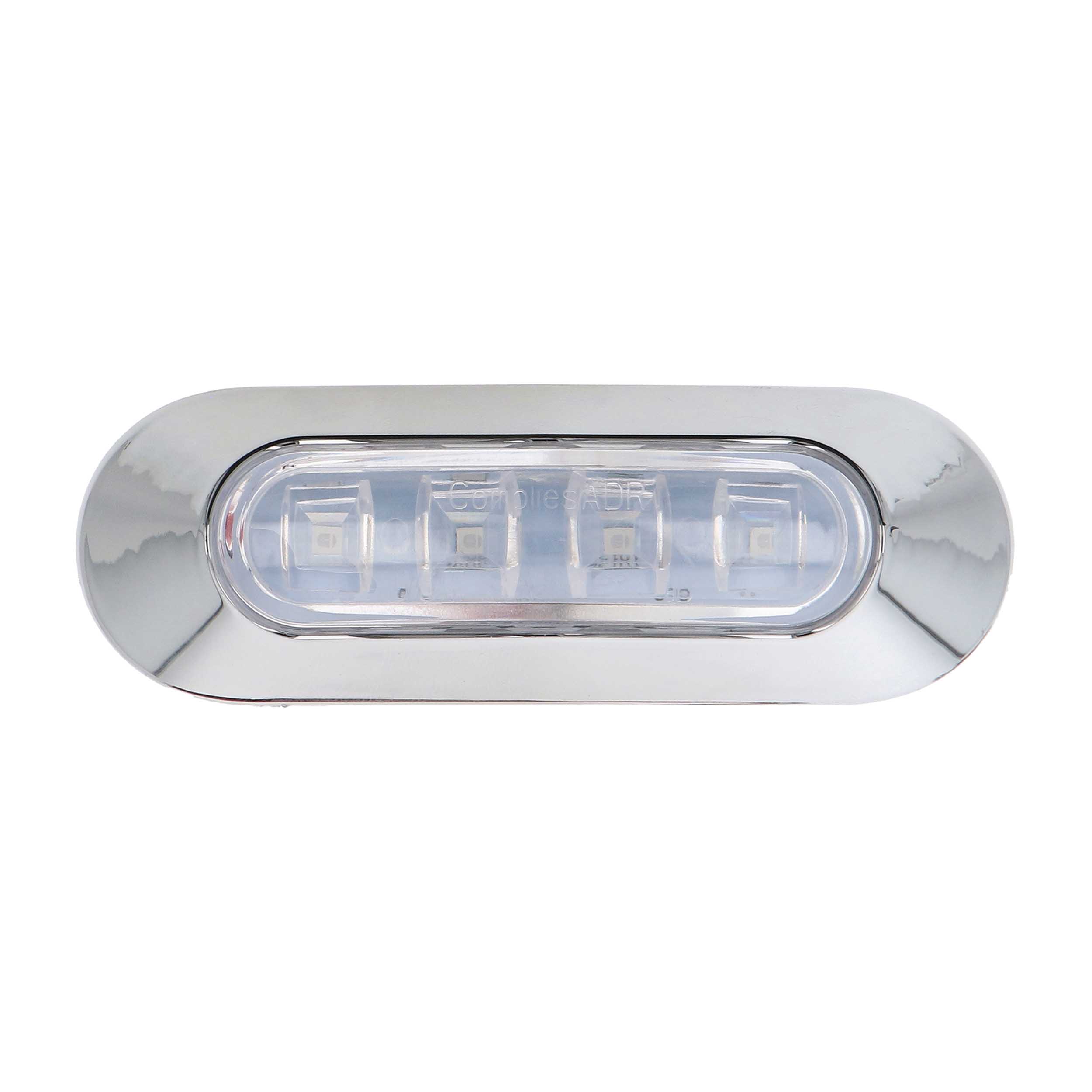 White 4-LED Accent Light - Chrome Plastic Bezel