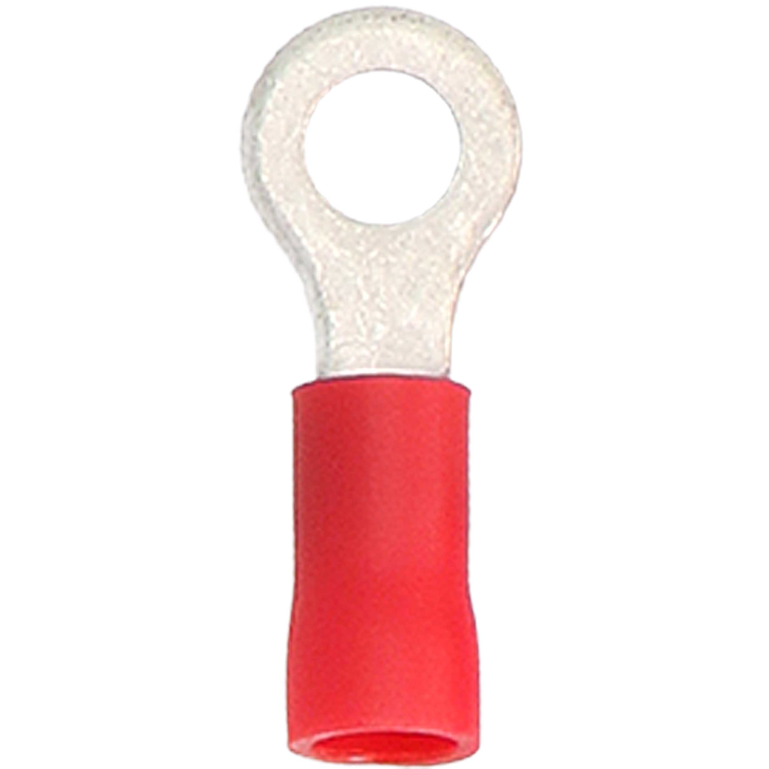Red Vinyl Ring Terminal 22-18 Gauge #8 - Package of 100
