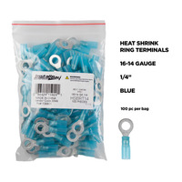 Heat Shrink Blue Ring Terminal 16-14 Gauge 1/4 inch