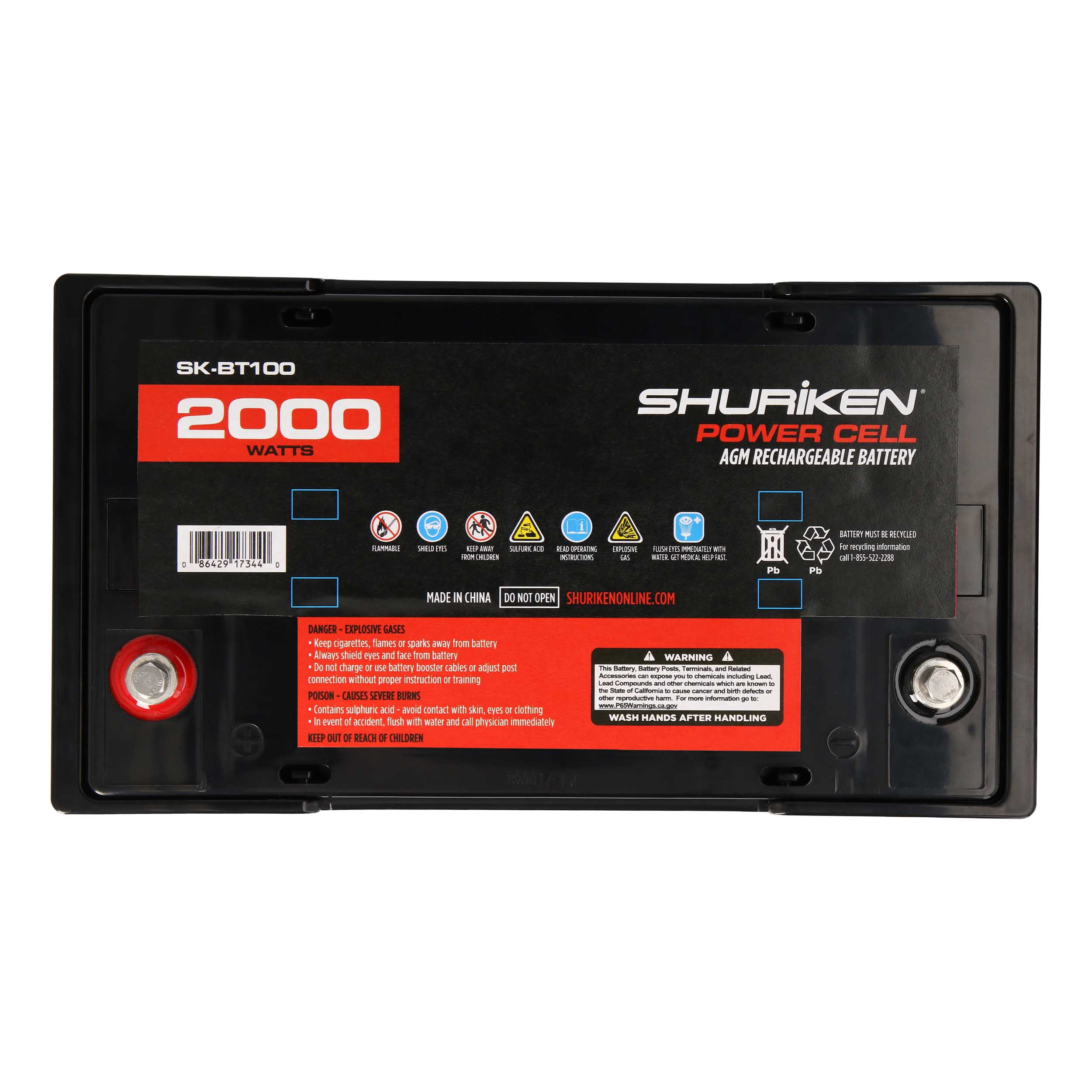 2000W 100AMP Hours Large Size AGM 12V Battery