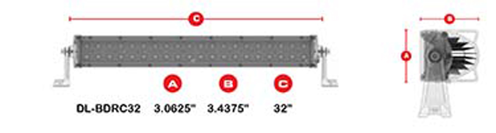 Daytona Lights 32" Blackout Dual Row Curved Lightbar