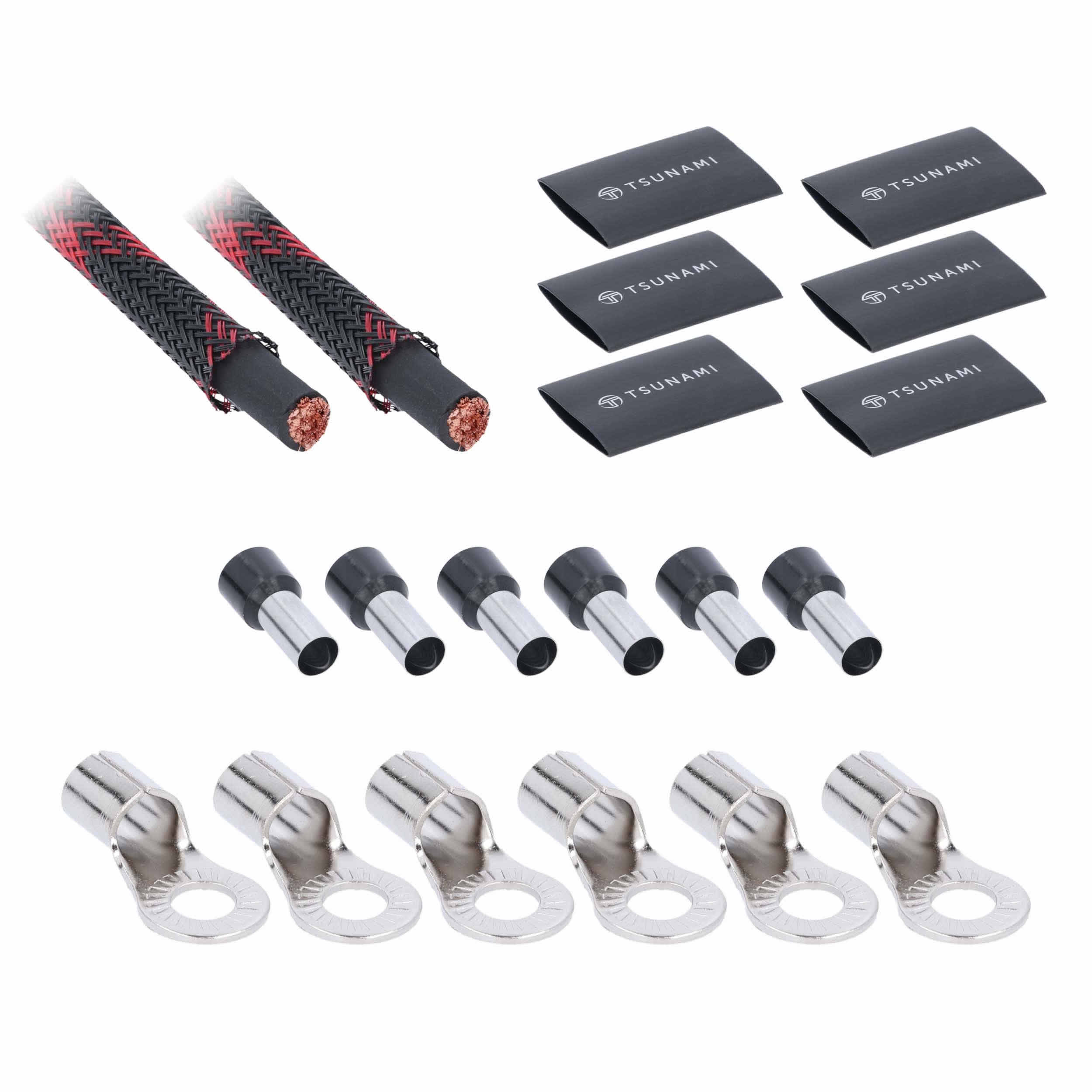 50Ft Spool Black 0ga w/Acc Kit