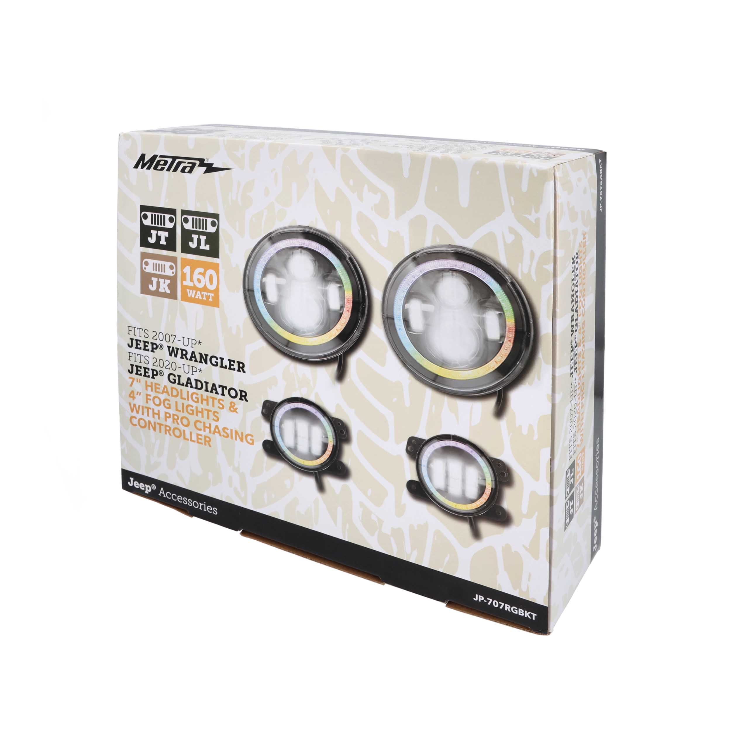 Chasing Halo LED 7" Headlights & 4" Fog Lights w/Controller