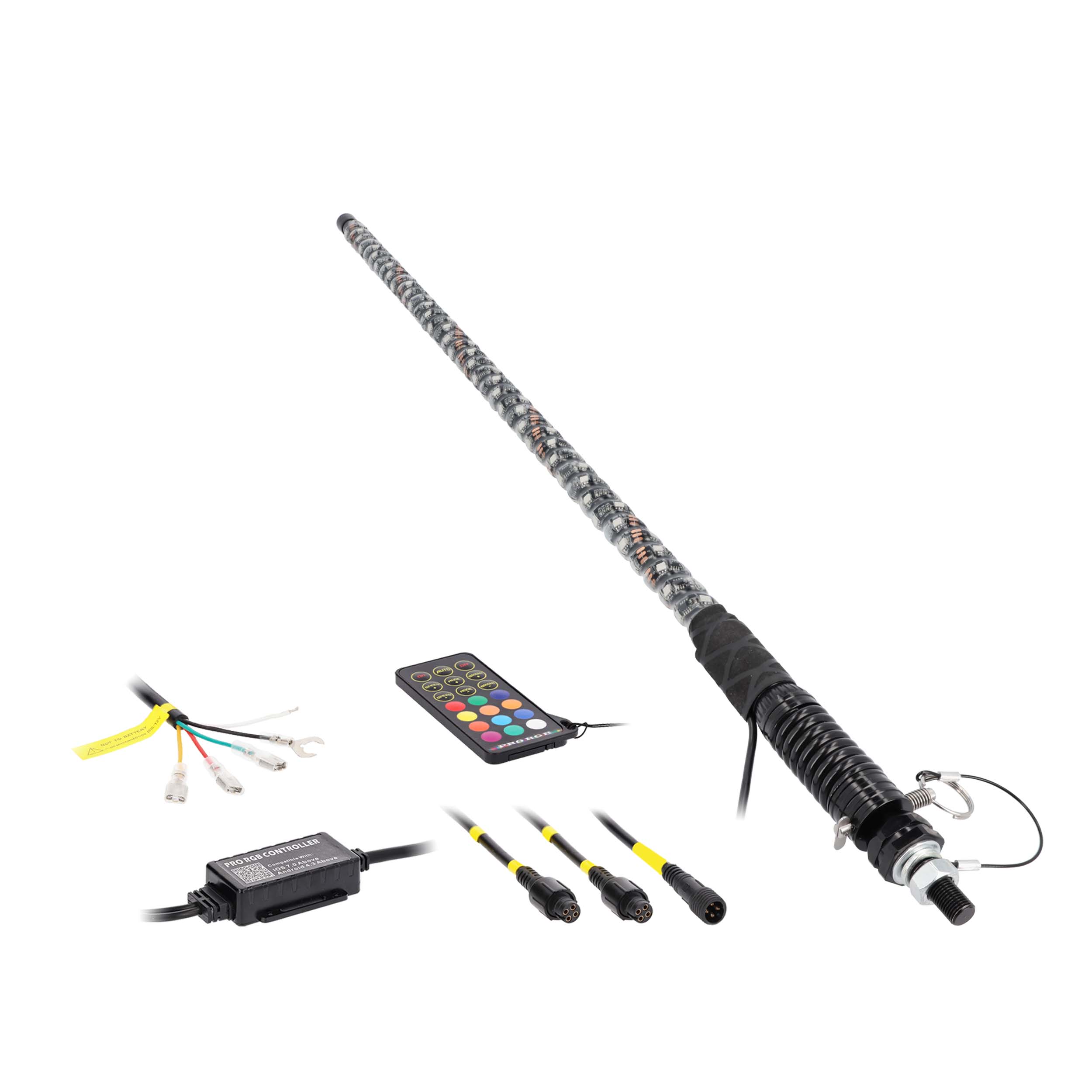 3' Chasing RGB Whip Light w/Controller