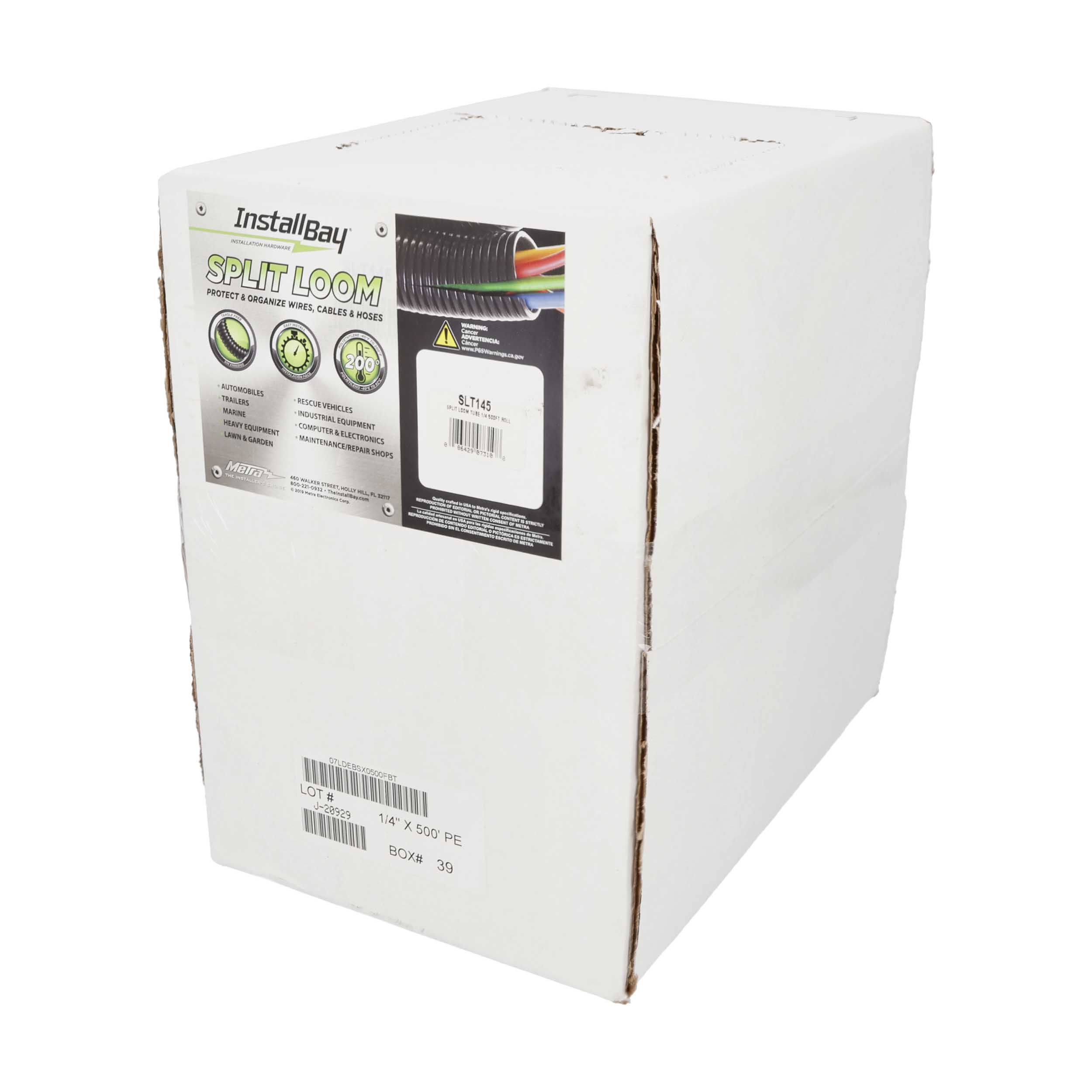 Split Loom Tubing 1/4 Inch Diameter 500 Ft Dispenser Box