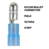 Bullet Connector, Male 14/16 ga, Blue Nylon