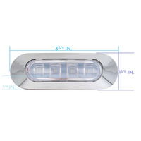 White 4-LED Accent Light - Chrome Plastic Bezel