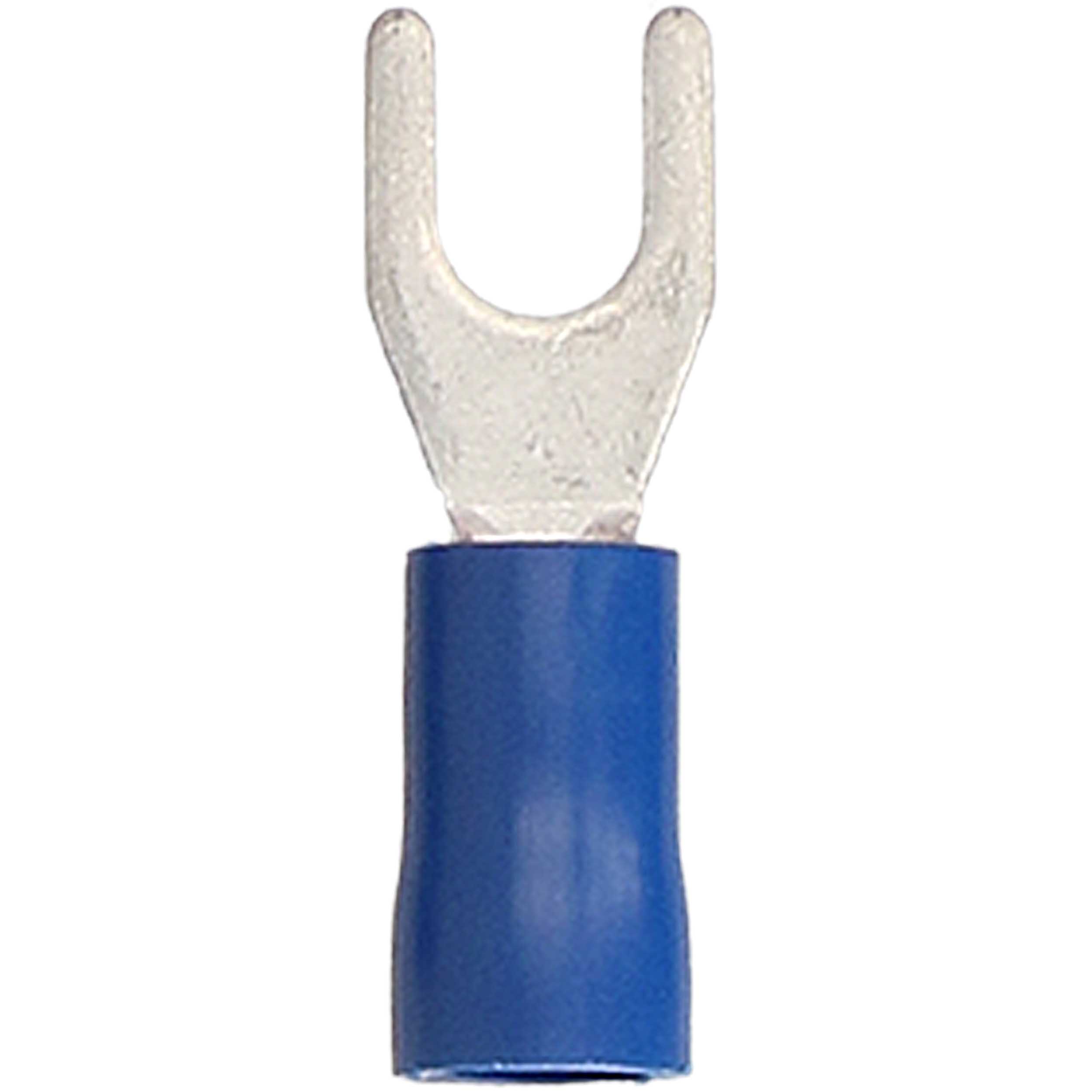Blue Vinyl Spade Terminal 16-14 Gauge #6 - Package of 100