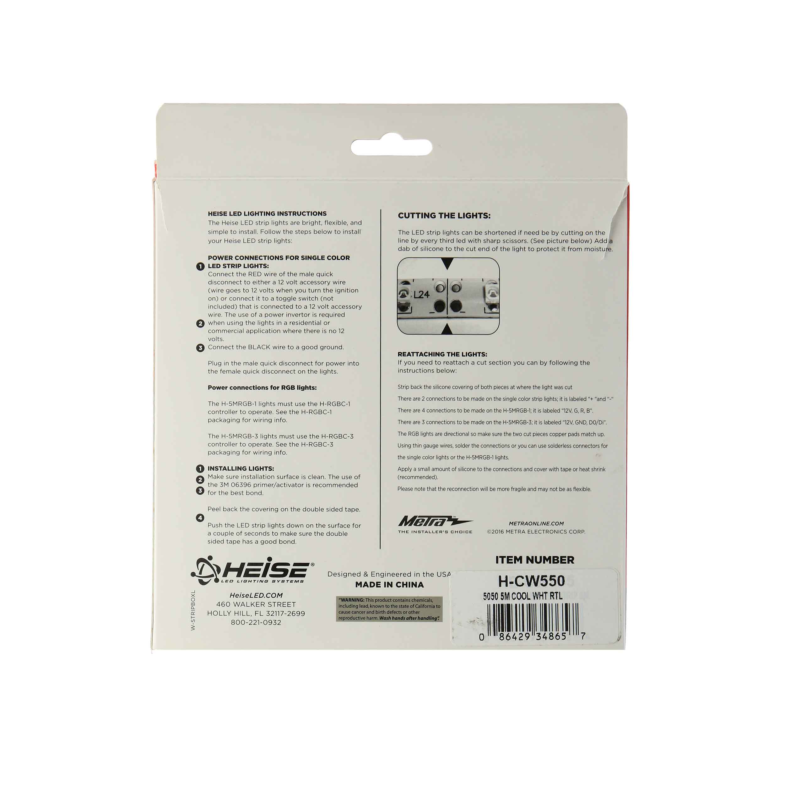 5050 Cool White Light Strip - 5 Meter, 60 LED, Retail