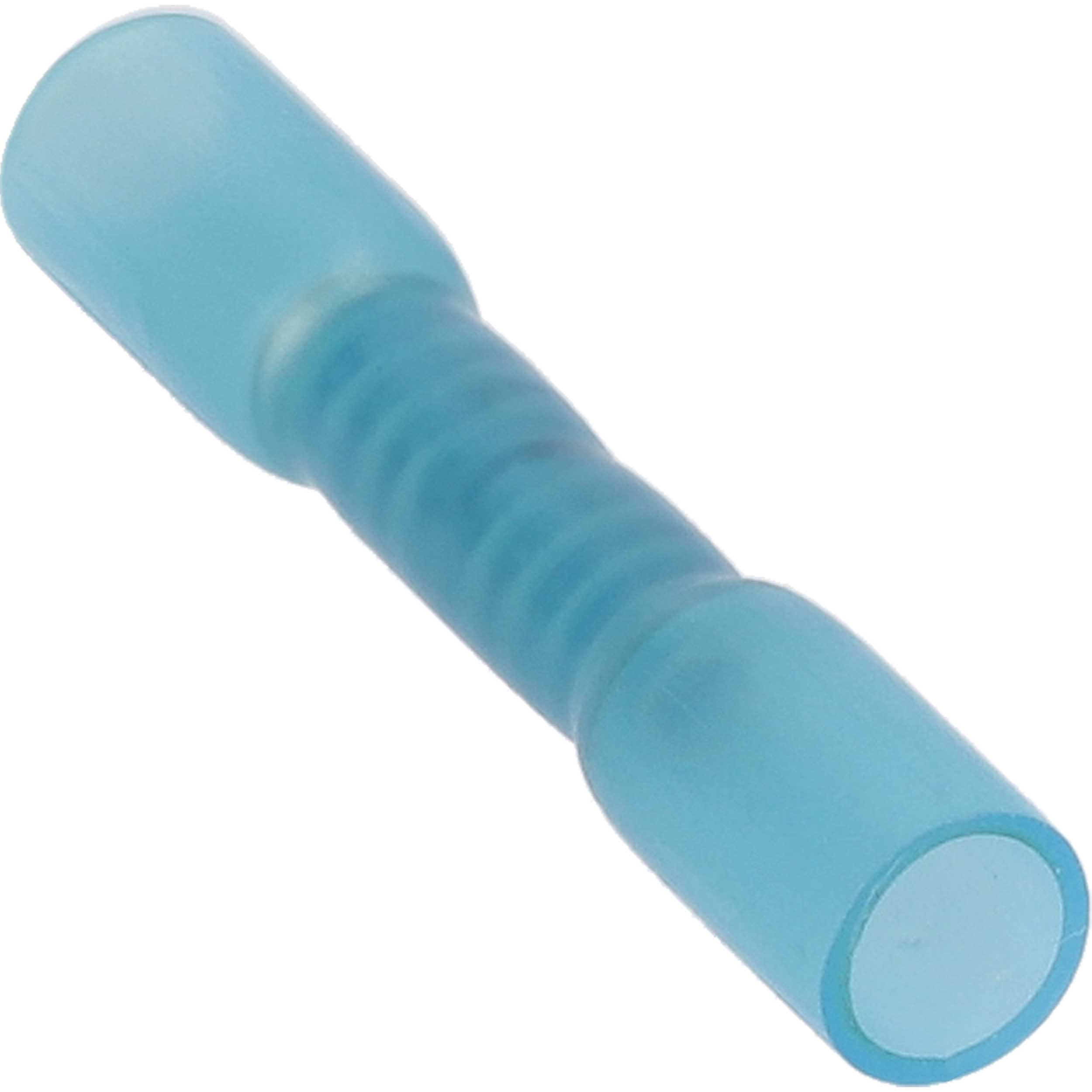 Heat Shrink Blue Butt Connector 16-14 Gauge  Package of 100