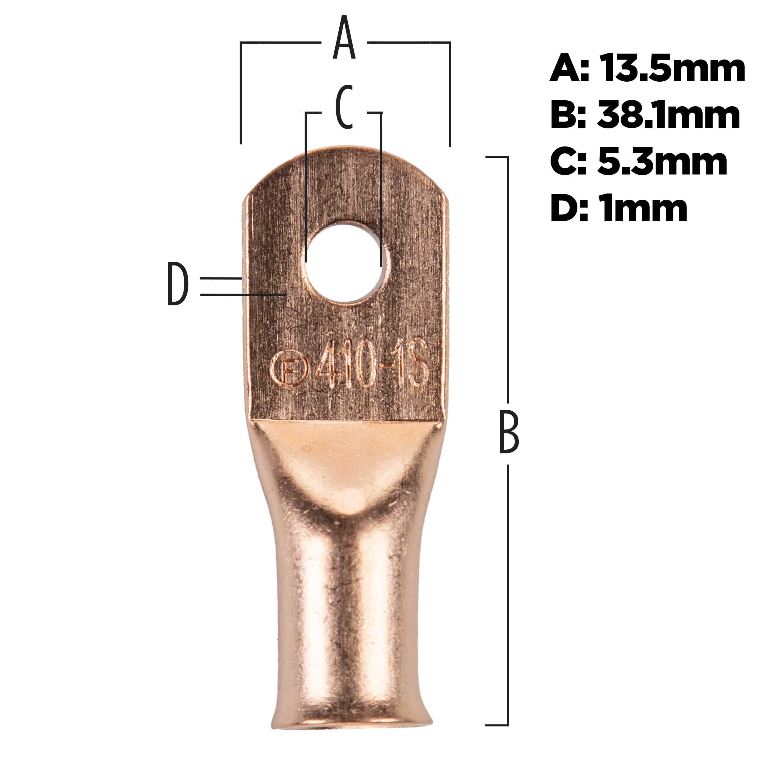 Copper Uninsulated Ring Terminal 4 Gauge #10