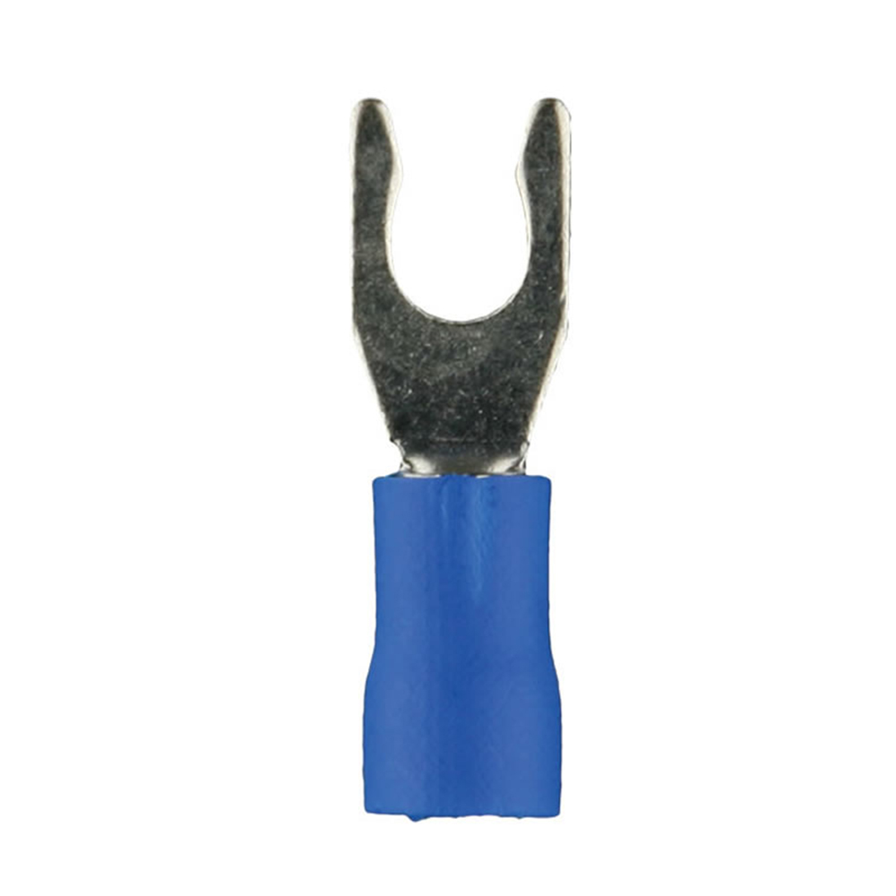 Blue Vinyl Spade Terminal 16-14 Gauge #10 - Package of 100