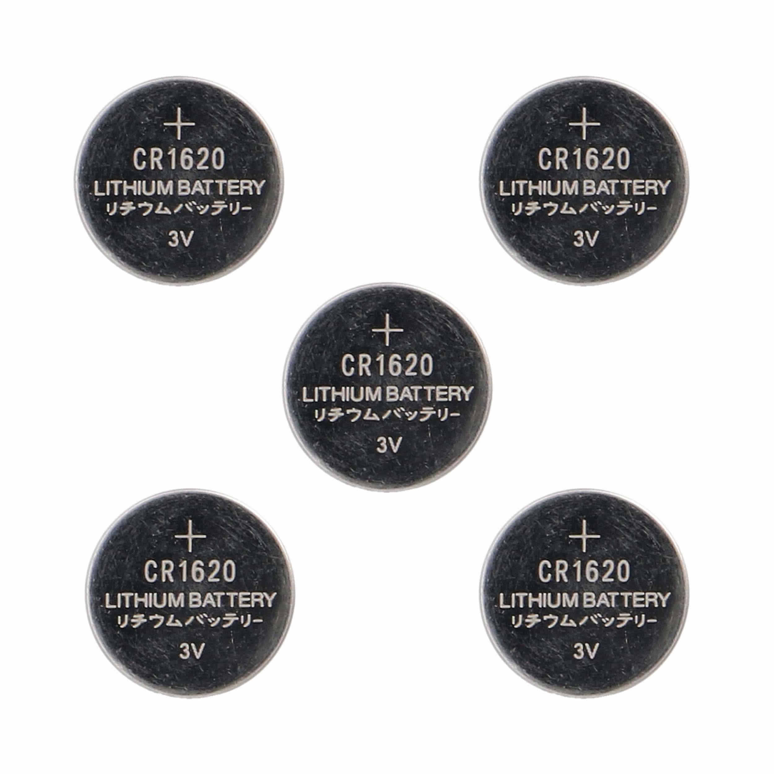 CR1620 Lithium 3-Volt Batteries - 5-Pack