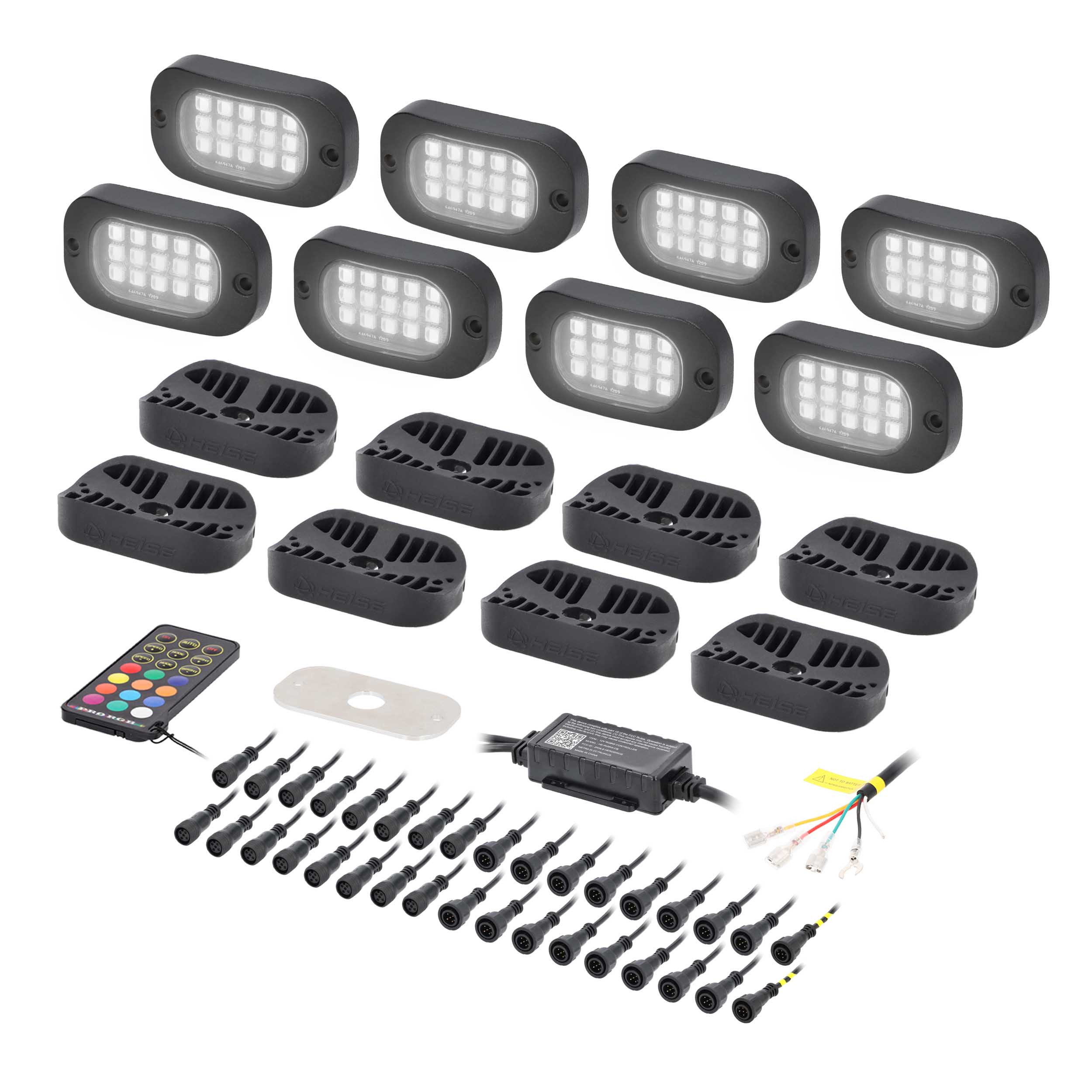 RGBW Wide Angle Rock Light Kit - 8 Pack