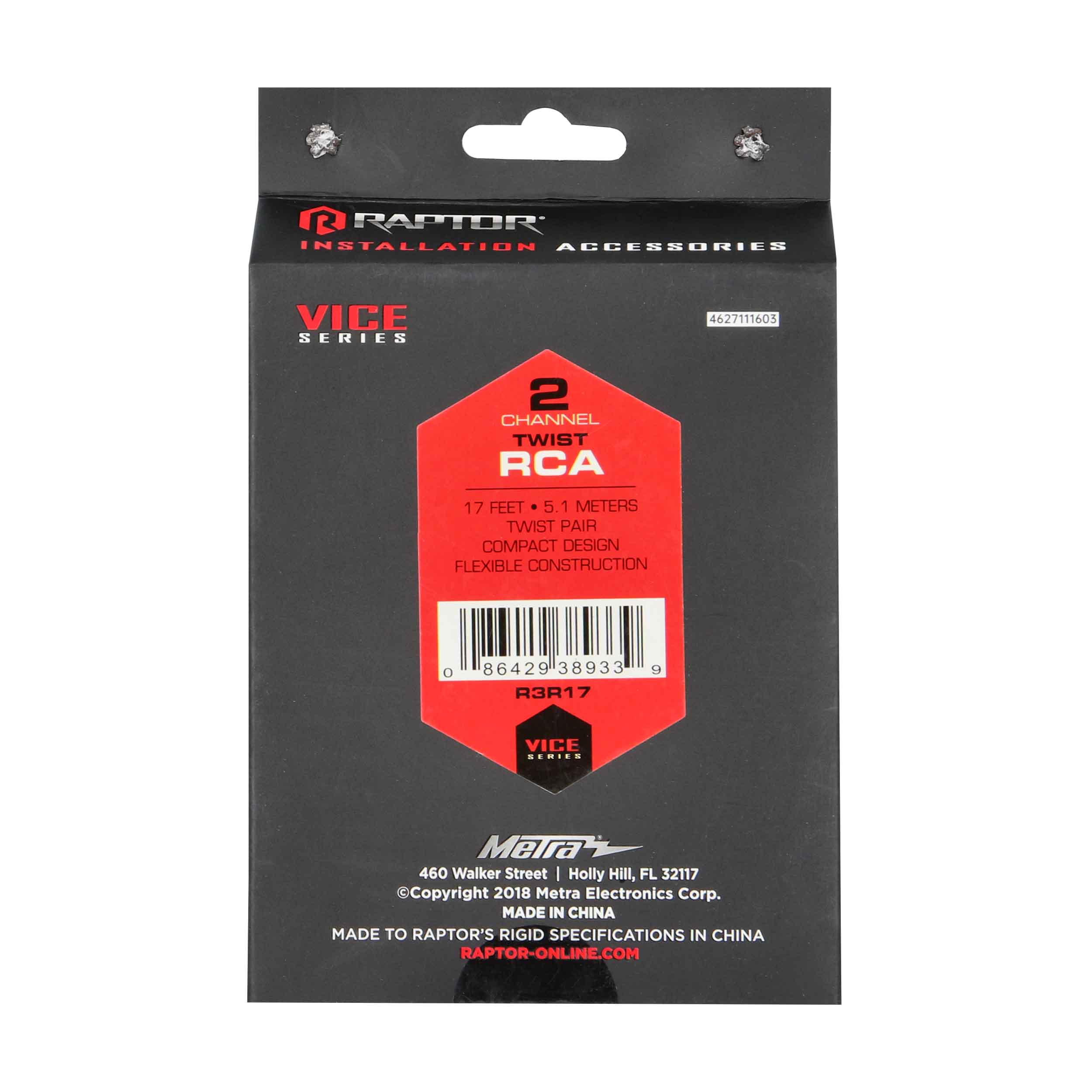 RCA 2-Channel Audio Cable - Vice Series 17 Feet