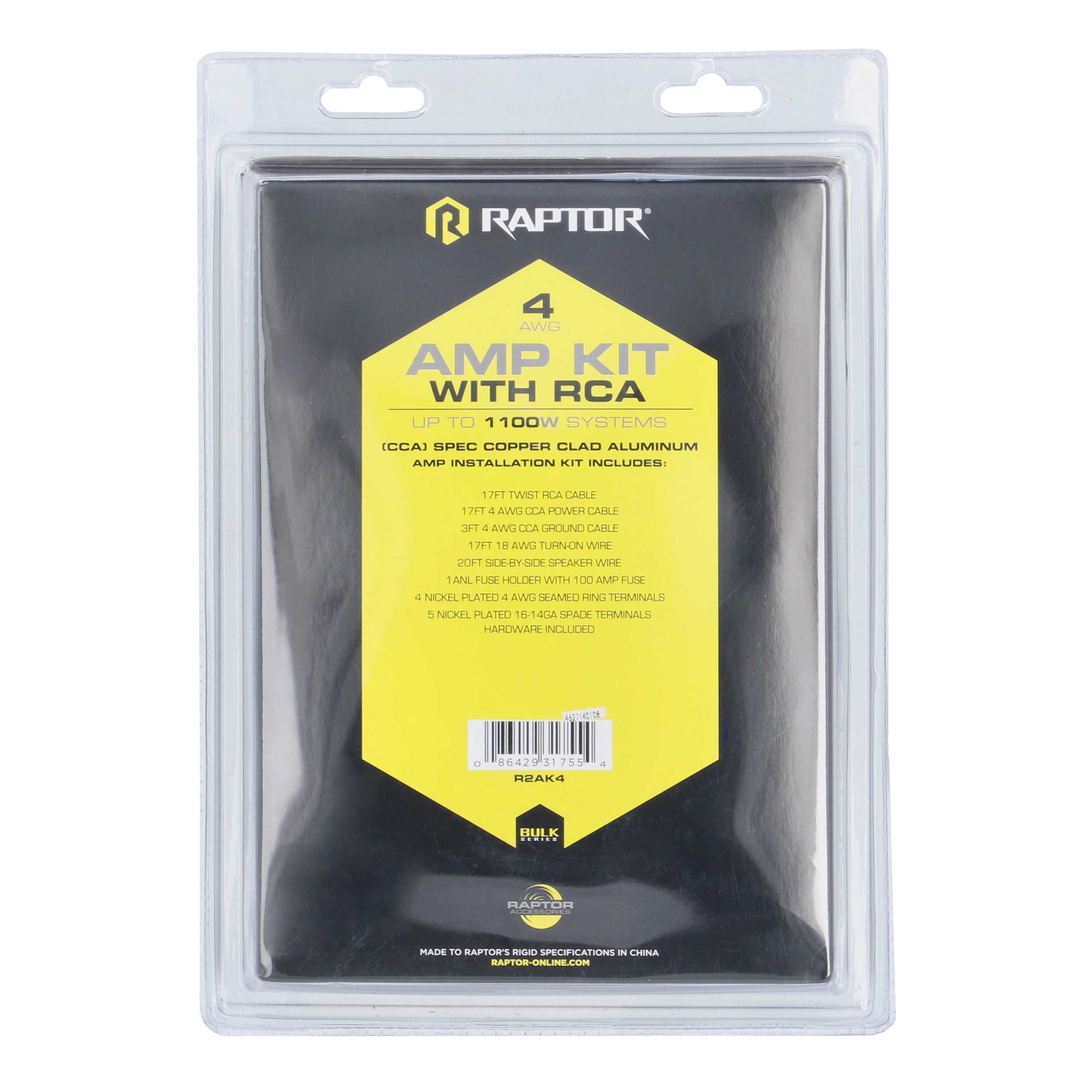 RAPTOR CCA 4 AWG AMP KIT - BULK SERIES R2