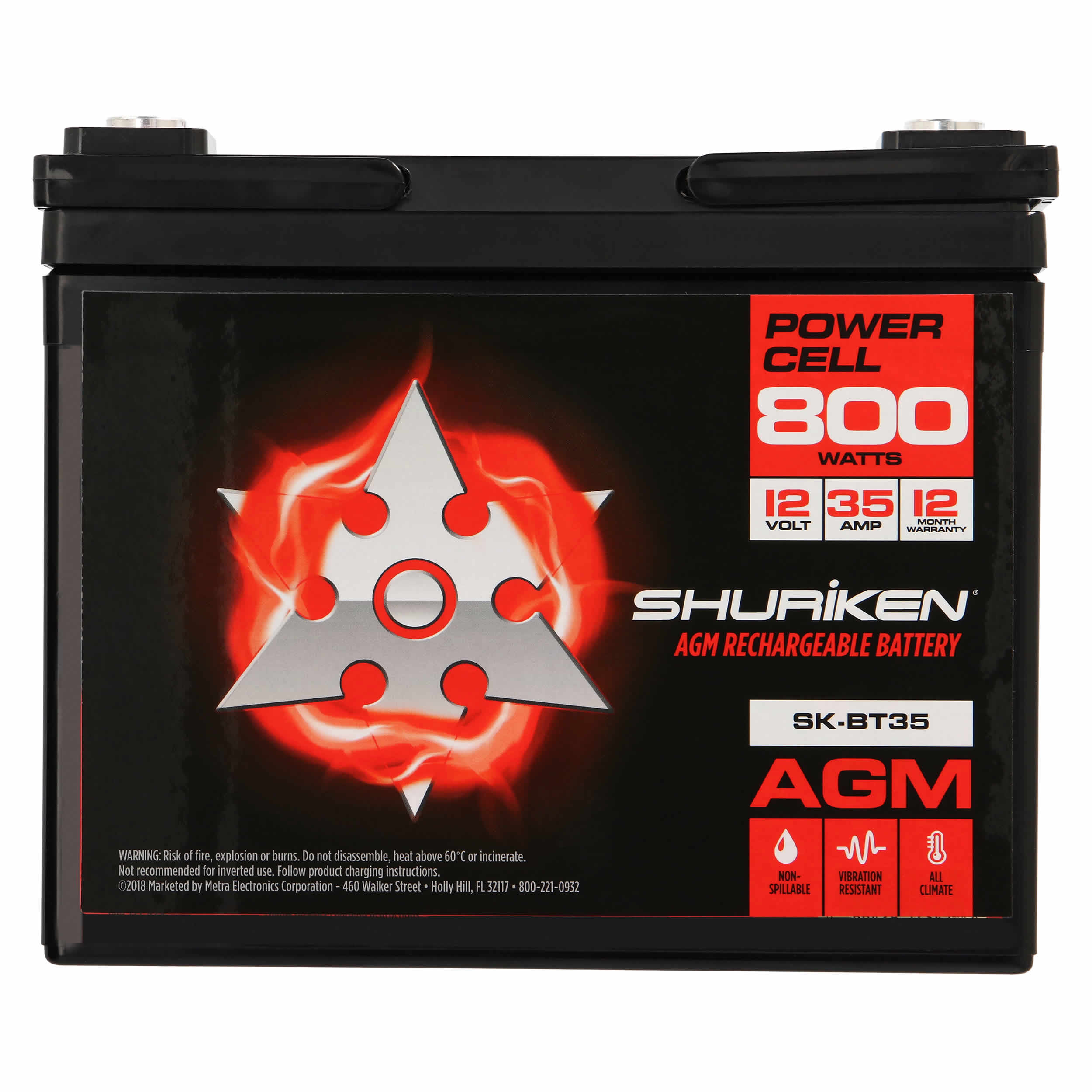 800W 35AMP Hours Compact Size AGM 12V Battery