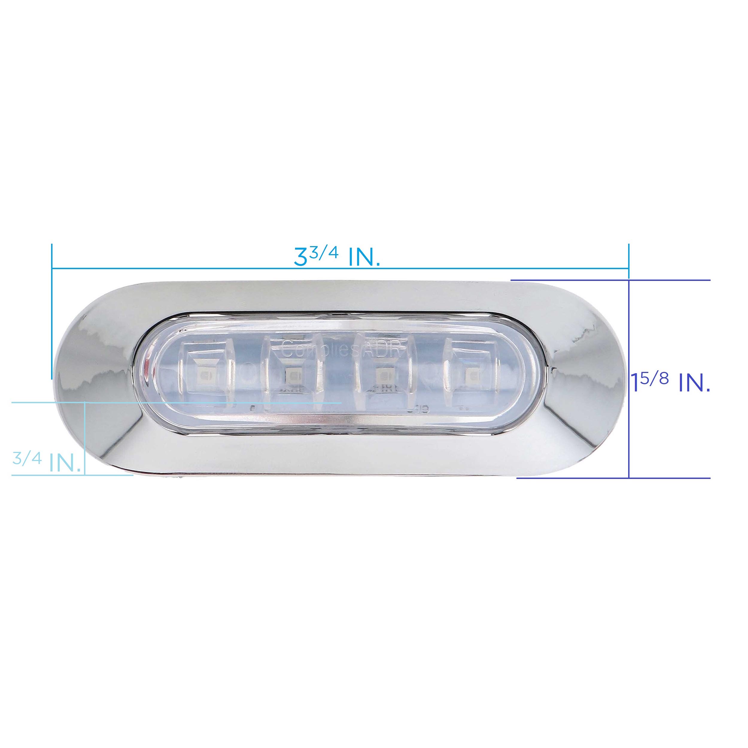 Blue 4-LED Accent Light - Chrome Plastic Bezel