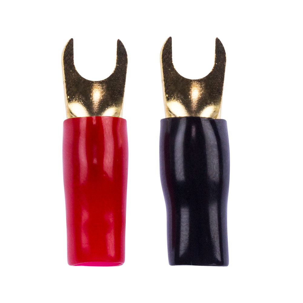 8 AWG Gold Spade Barrier Terminals - MID SERIES - 20PK