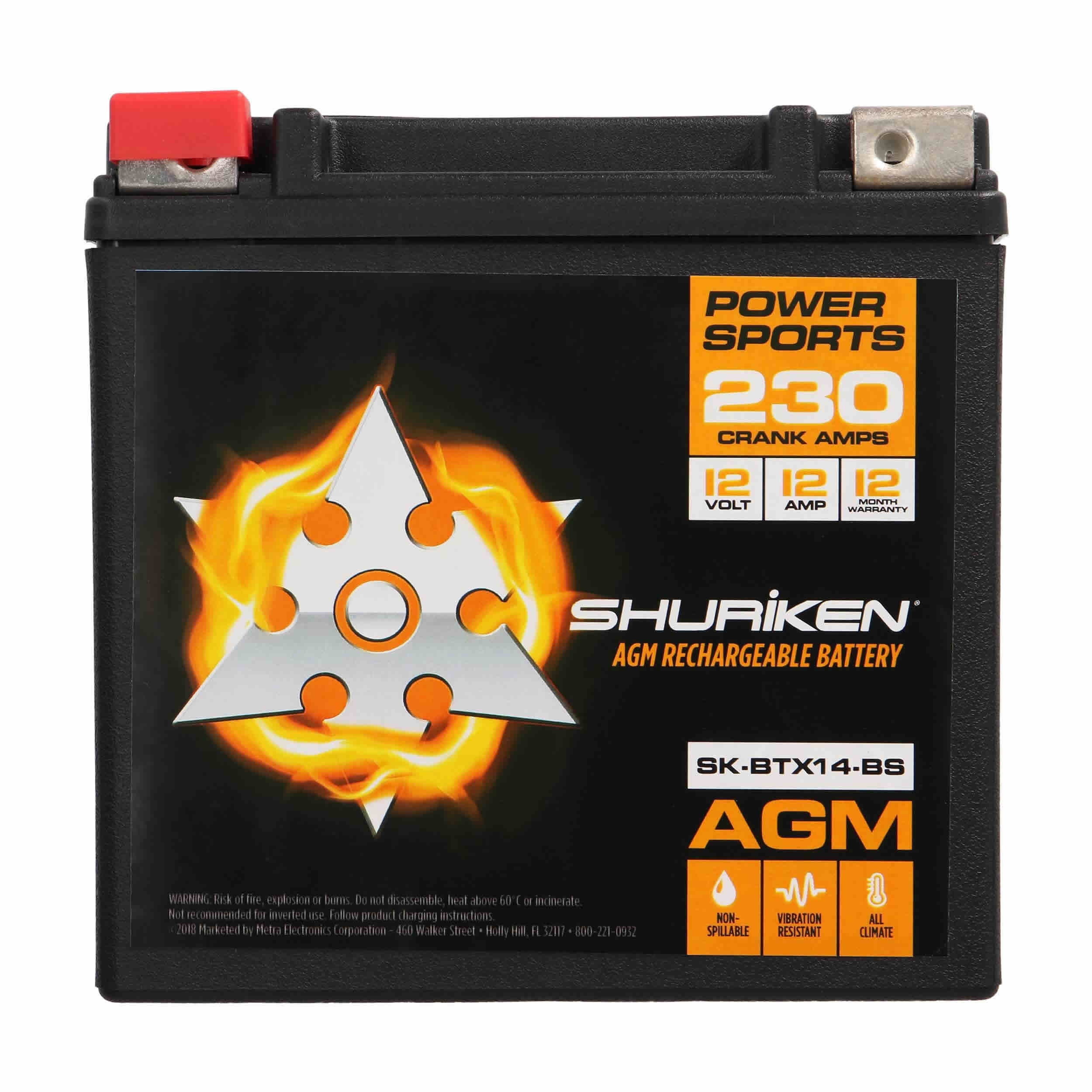 230 Crank AMPS 12AMP Hours AGM Battery