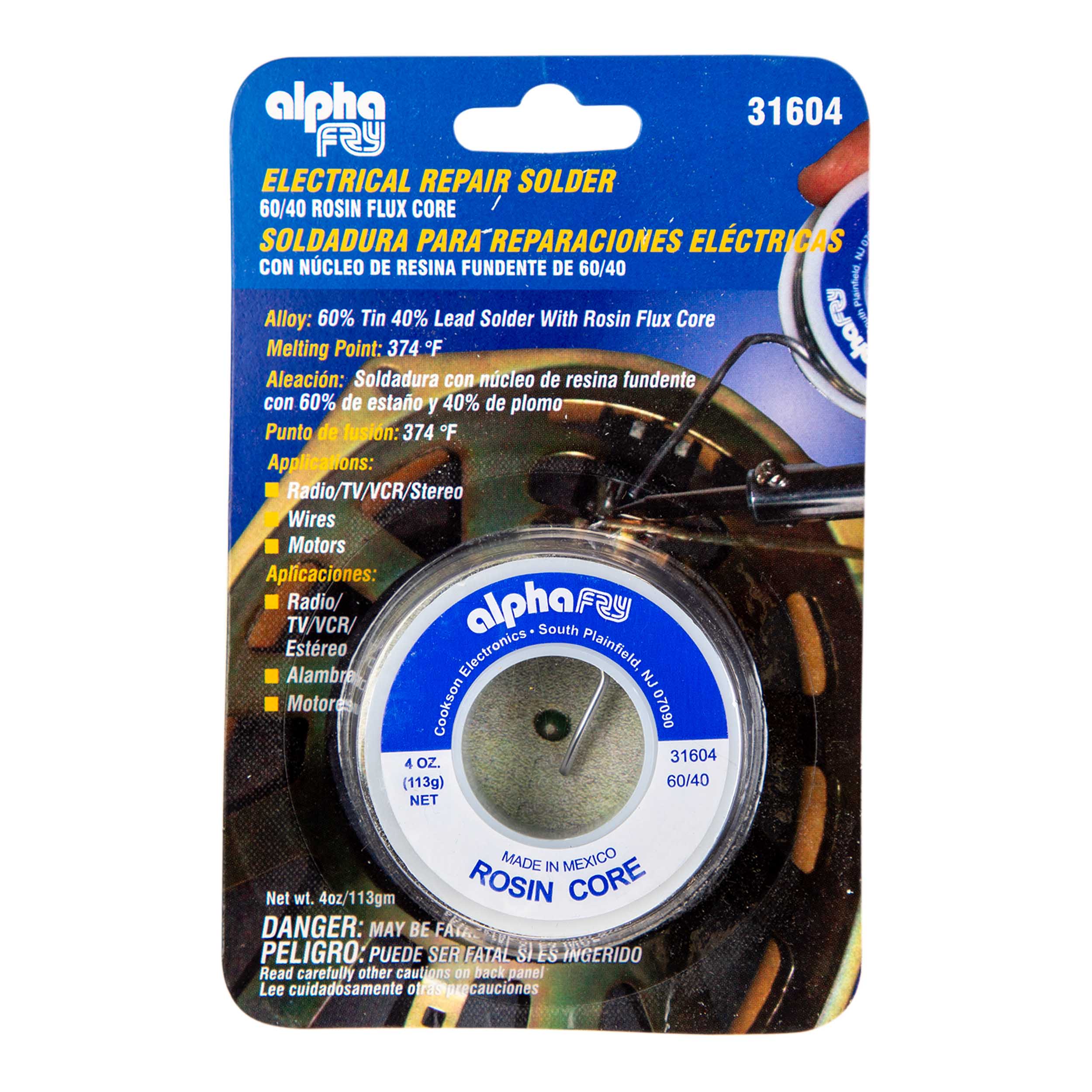 .062 Rosin Core Solder - .25 lb Spool 60/40