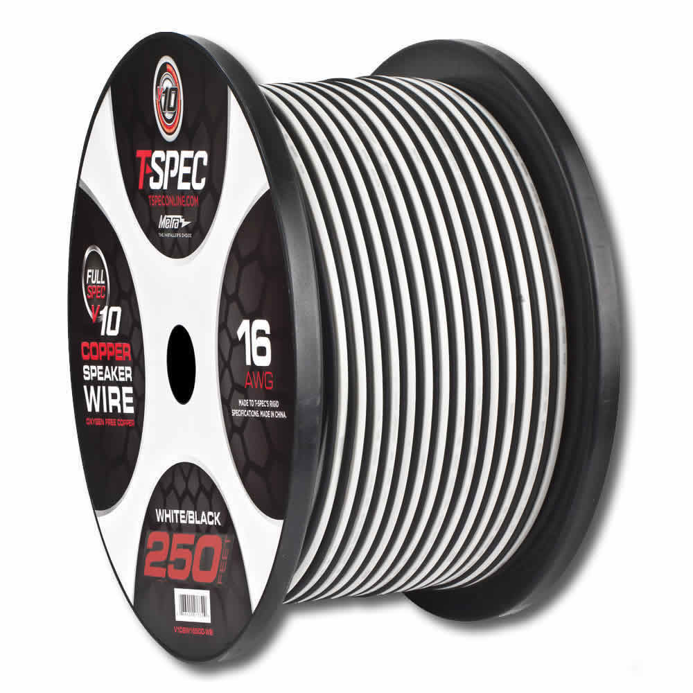 16 AWG 250 FT WHITE/BLACK OFC SPEAKER WIRE - v10 SERIES