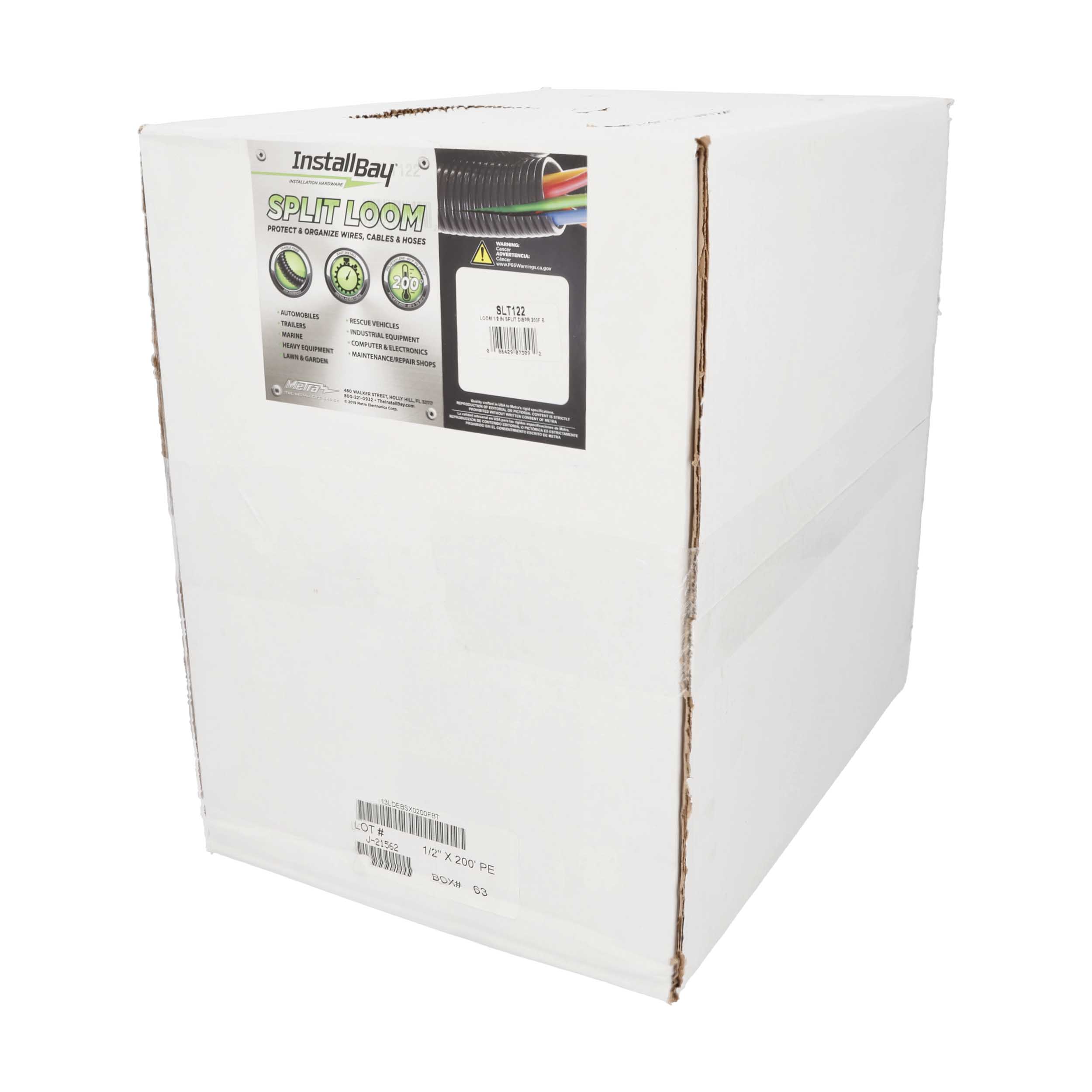 Split Loom Tubing 1/2 Inch Diameter 200 Ft Dispenser Box