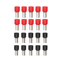 20-Piece Red and Black 4GA Ferrules - Refill Pack