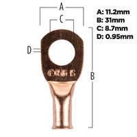 Copper Uninsulated Ring Terminal 8 Gauge 5/16 inch